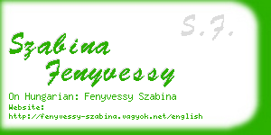 szabina fenyvessy business card